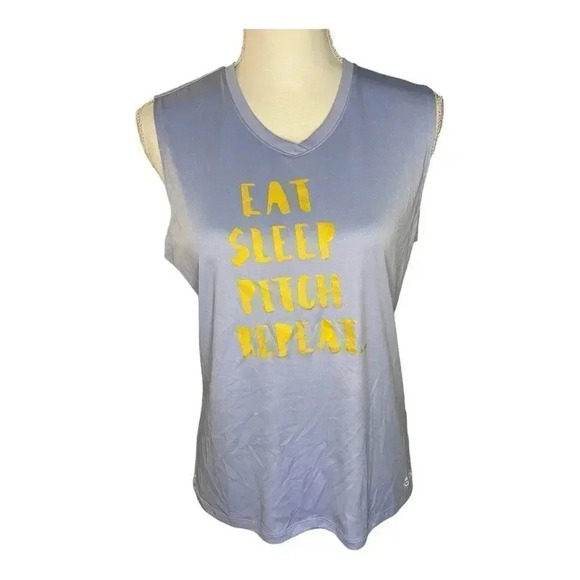 Adidas‎ Purple Women’s Medium Sleeveless Tank Top Eat Sleep Pitch Repeat - Picture 1 of 4